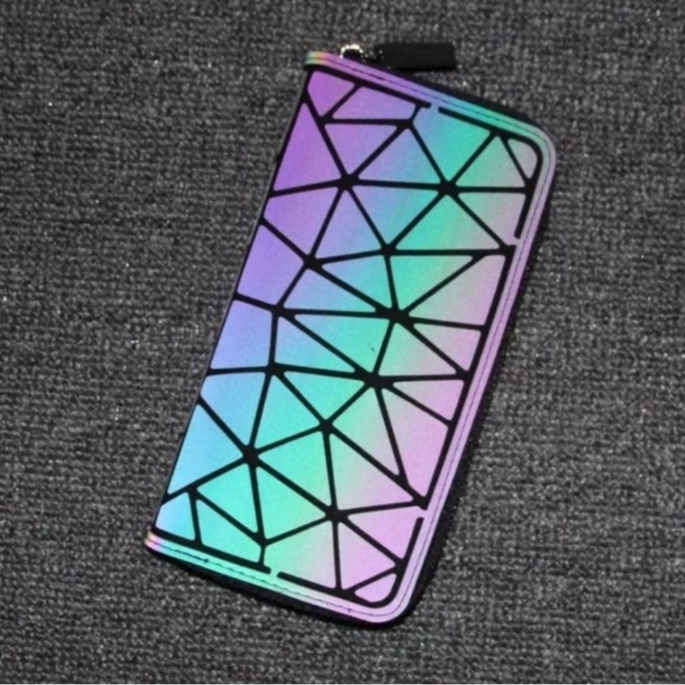 Brand New Luminous Wallet Hologram Geometric Purse